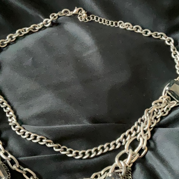 2 Silvertone Necklaces, One is Definitely Gothic looking🔥❤️💙💕💚♥️🔥🔥🔥🧡 - Picture 6 of 9